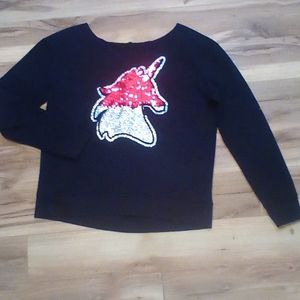 Justice black sequin unicorn